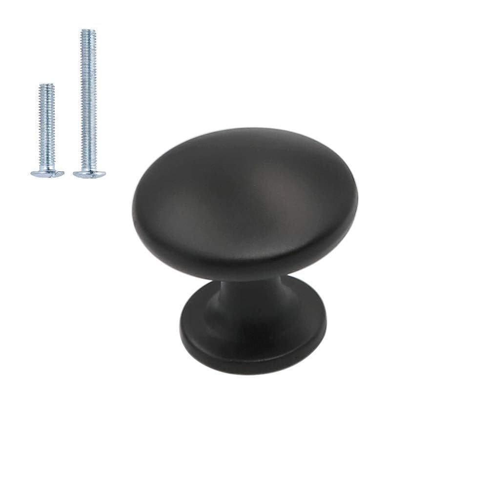Maçanetas de gaveta homdiy HD6050BK pretas redondas, pacote com 25