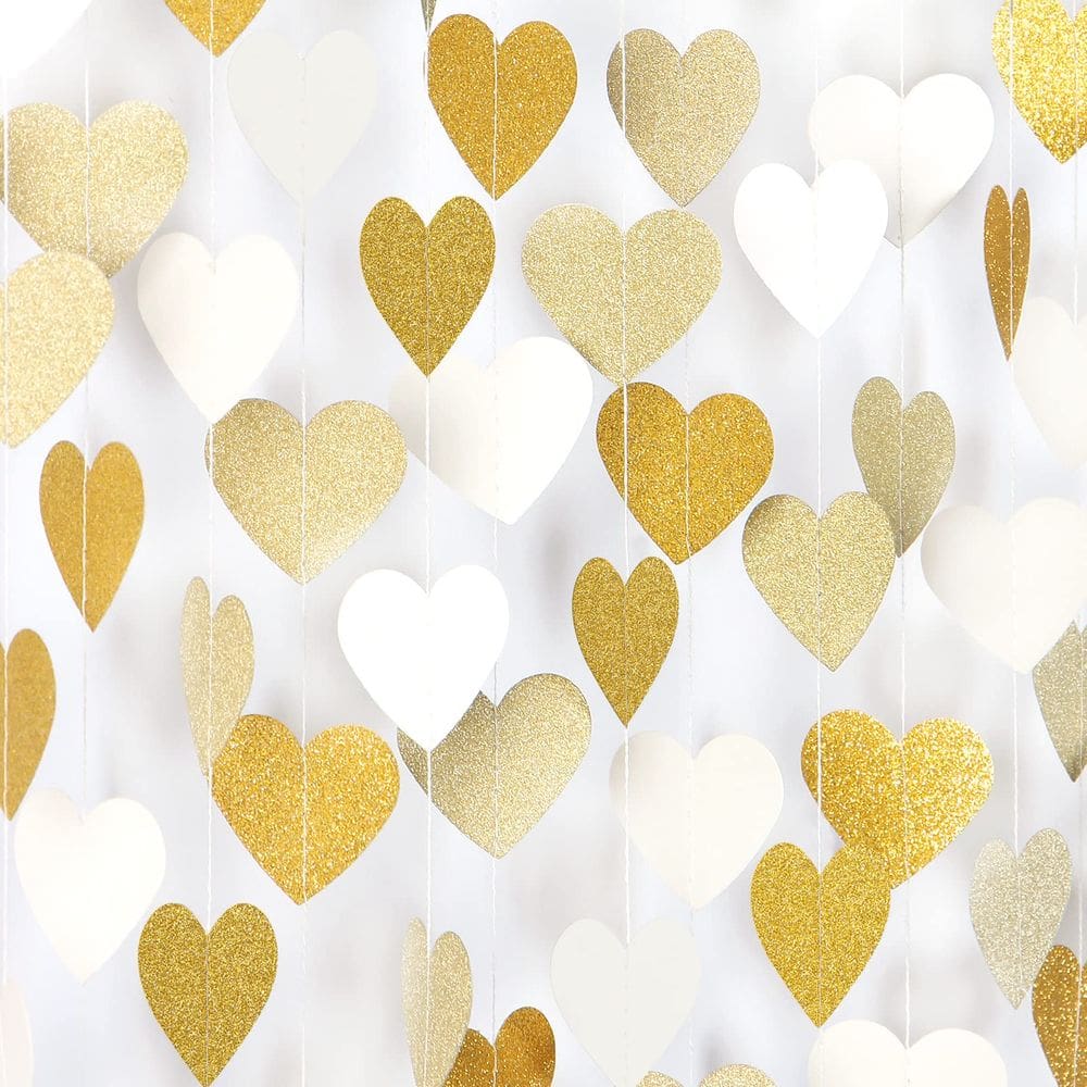 Decorações de festa Lasting Surprise Heart Streamers Garland
