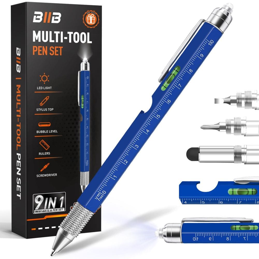 Caneta multiferramenta BIIB 9 em 1 para presentes de aniversário masculinos