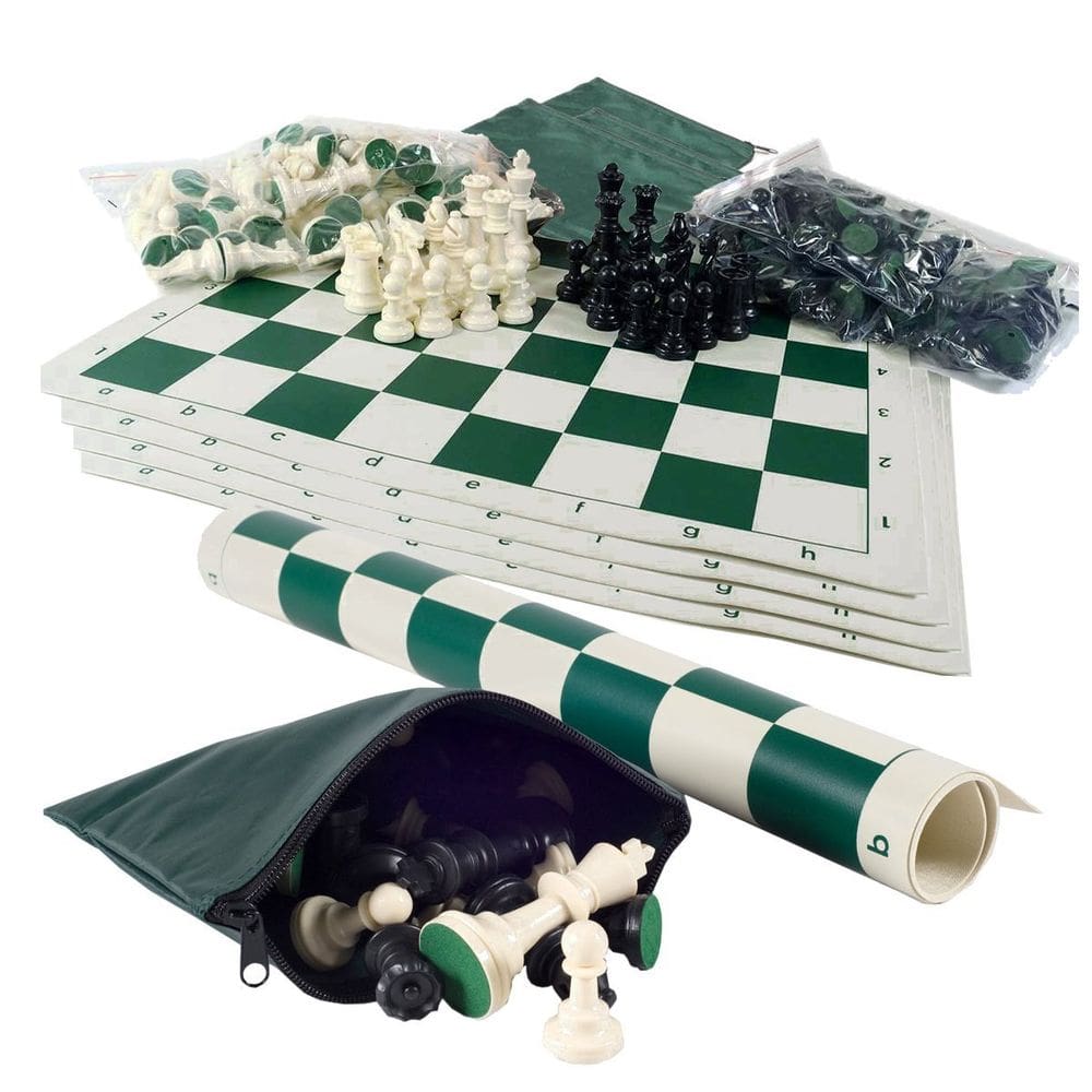Conjunto de xadrez por venda em lote Chess Basic Club, pacote com 5 tabuleiros e bolsas