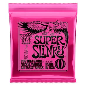 Cordas de guitarra elétrica Ernie Ball Super Slinky 9-42 Gauge