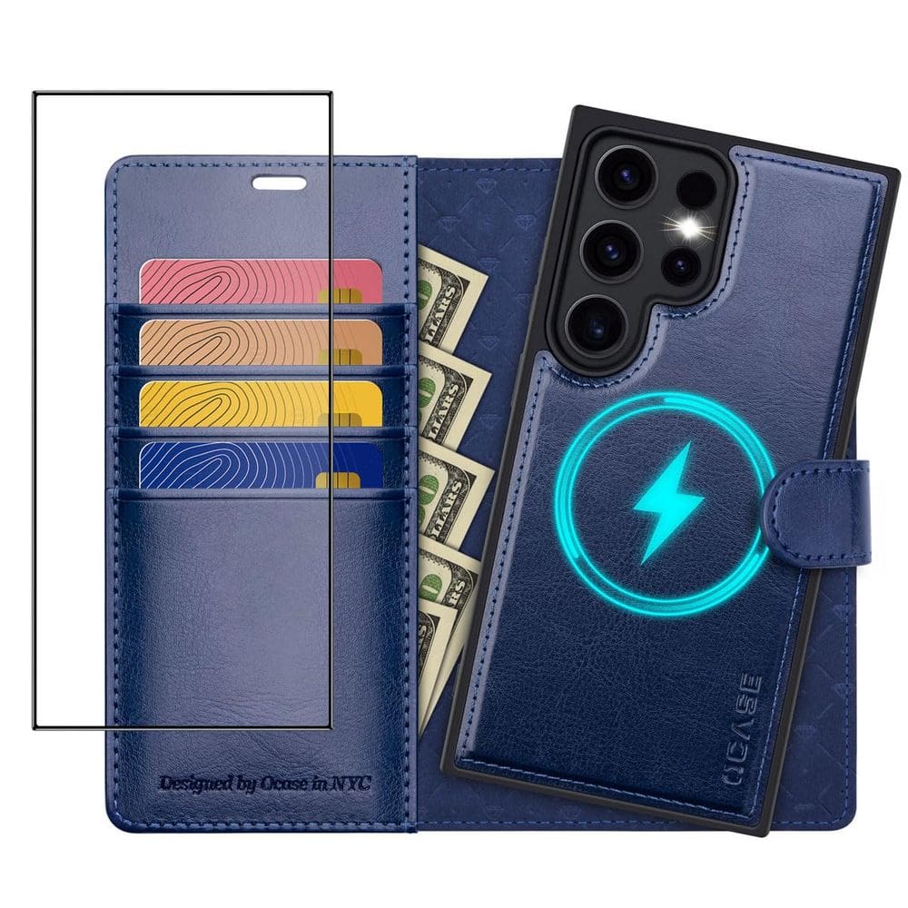 Capa tipo carteira OCASE para Samsung Galaxy S24 Ultra Blue