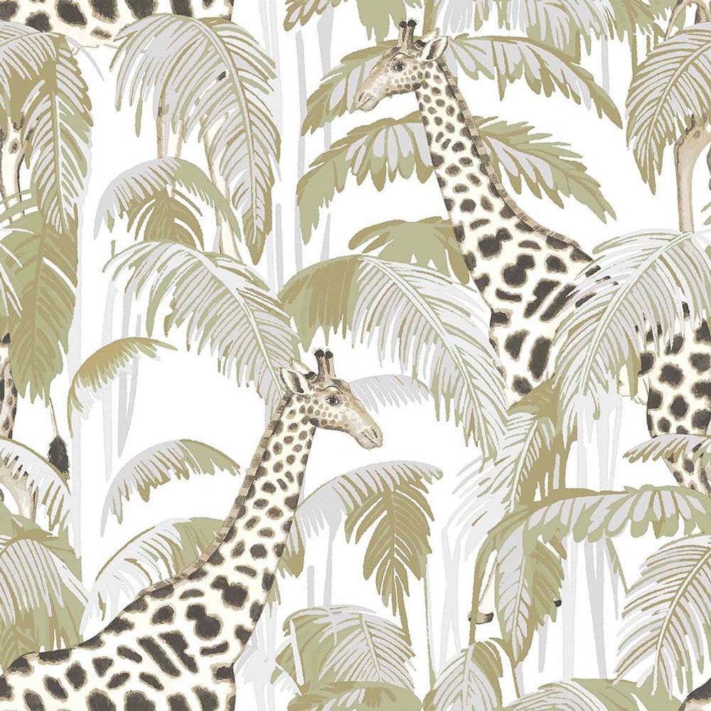 Papel de Parede Botany House Girafa Verde 15527