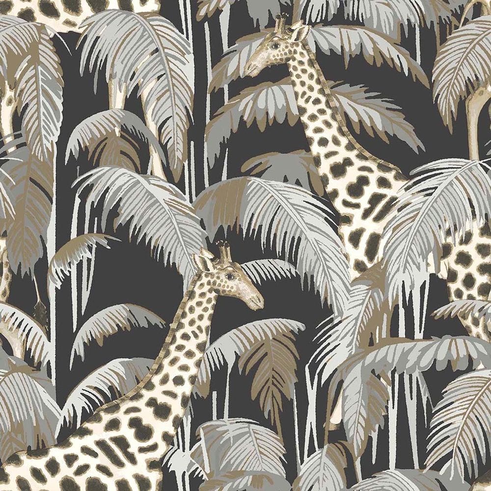 Papel de Parede Botany House Girafa Preto 15529