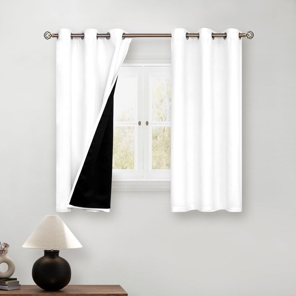 Cortinas BGment Blackout 100% Blackout 115x110cm brancas 2 painéis