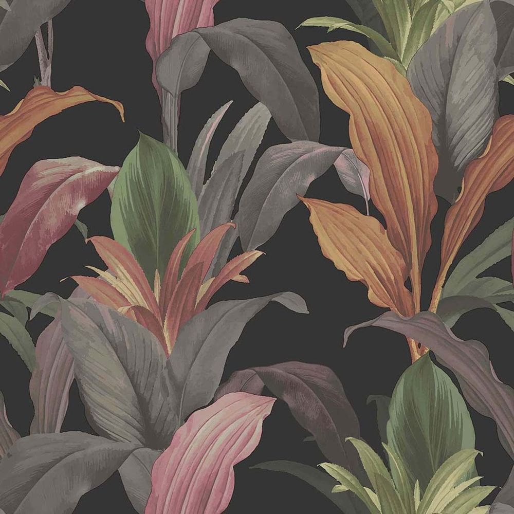 Papel de Parede Botany House Garden Cinza e Preto 15518