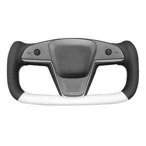 Capa de volante MEWANT em couro branco para Tesla Model S/X