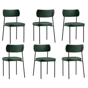 Kit com 6 Cadeira Mila Laminado Verde Musgo - FdECOR