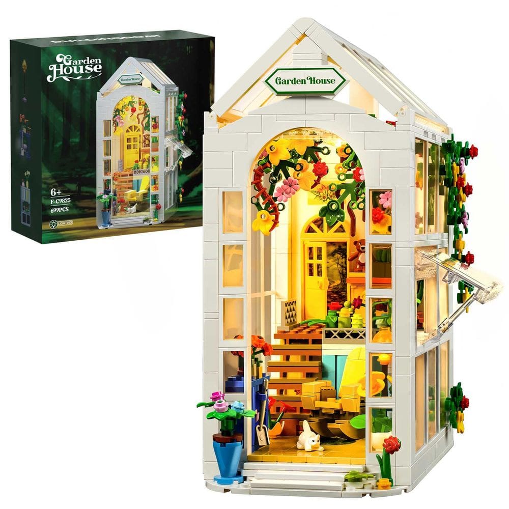 Conjunto de construção IVVTNHZ Flower House com luzes LED 699 peças
