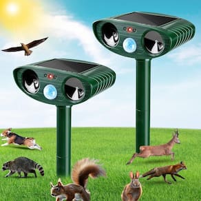 Repelente de animais CKUKARM Solar Ultrasonic, pacote com 2 unidades para uso externo