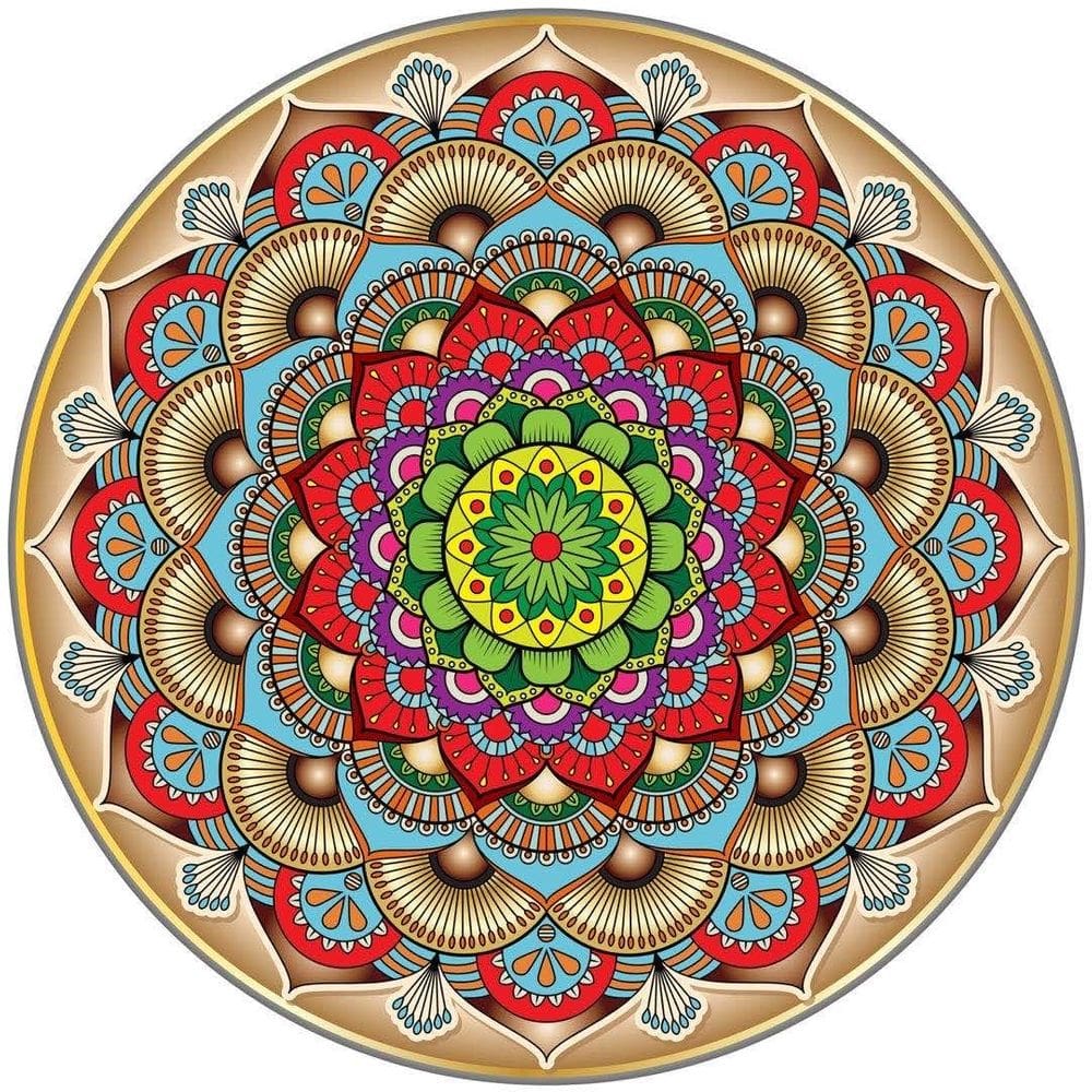 Puzzle Mandala de 1000 peças para adultos colorido com 66,6 cm de diâmetro.