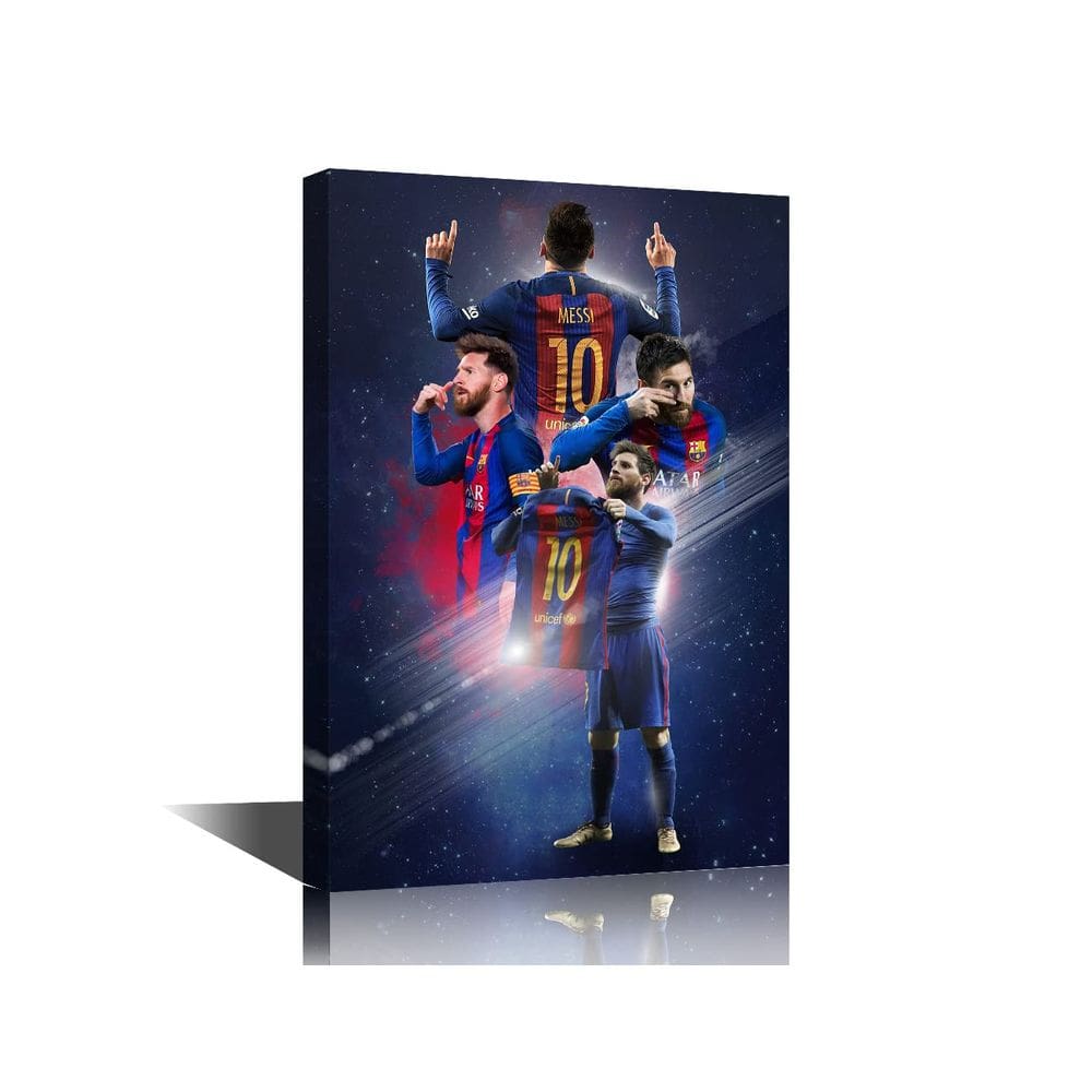 Arte de parede em tela TISHIRON Soccer Star Lionel Messi 40x60cm
