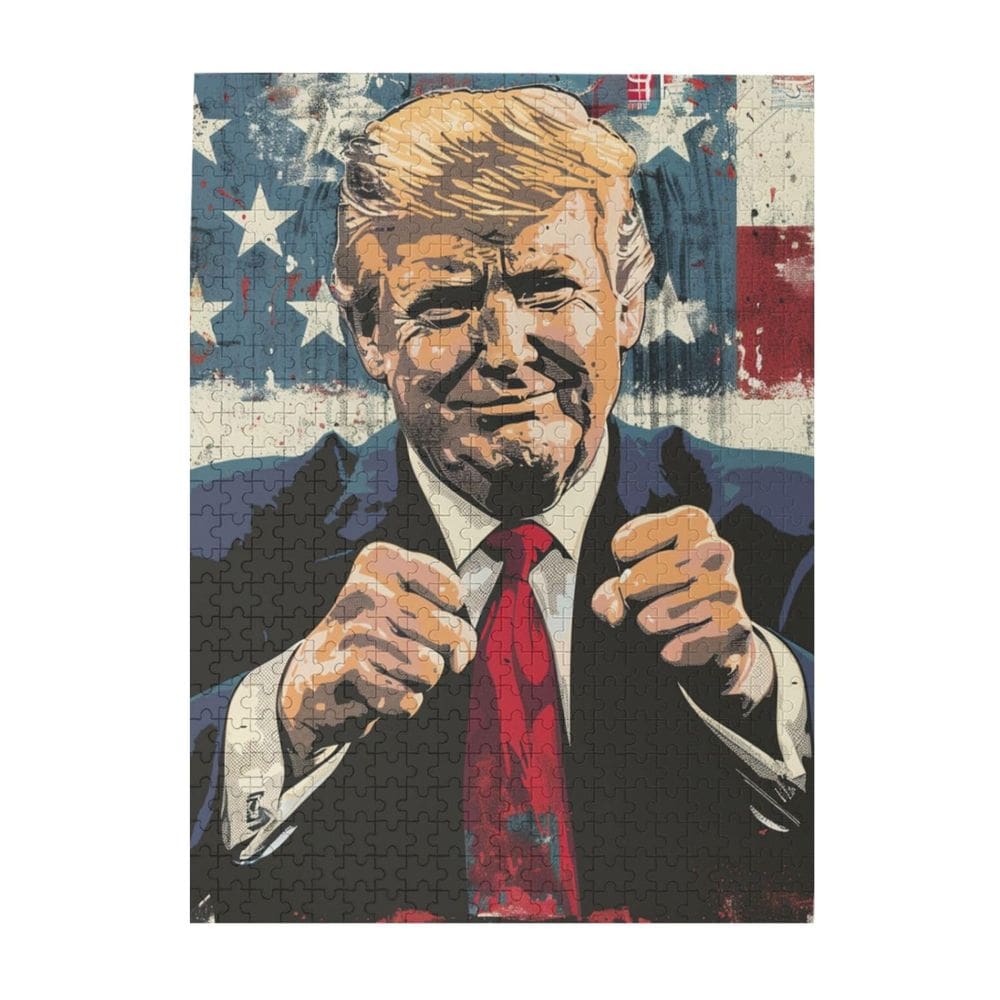 Quebra-cabeça Trump 500 peças para adultos e crianças com pôster