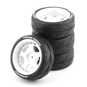 Conjunto de pneus e rodas 1/10 na estrada para o carro RC da HPI Ken Block