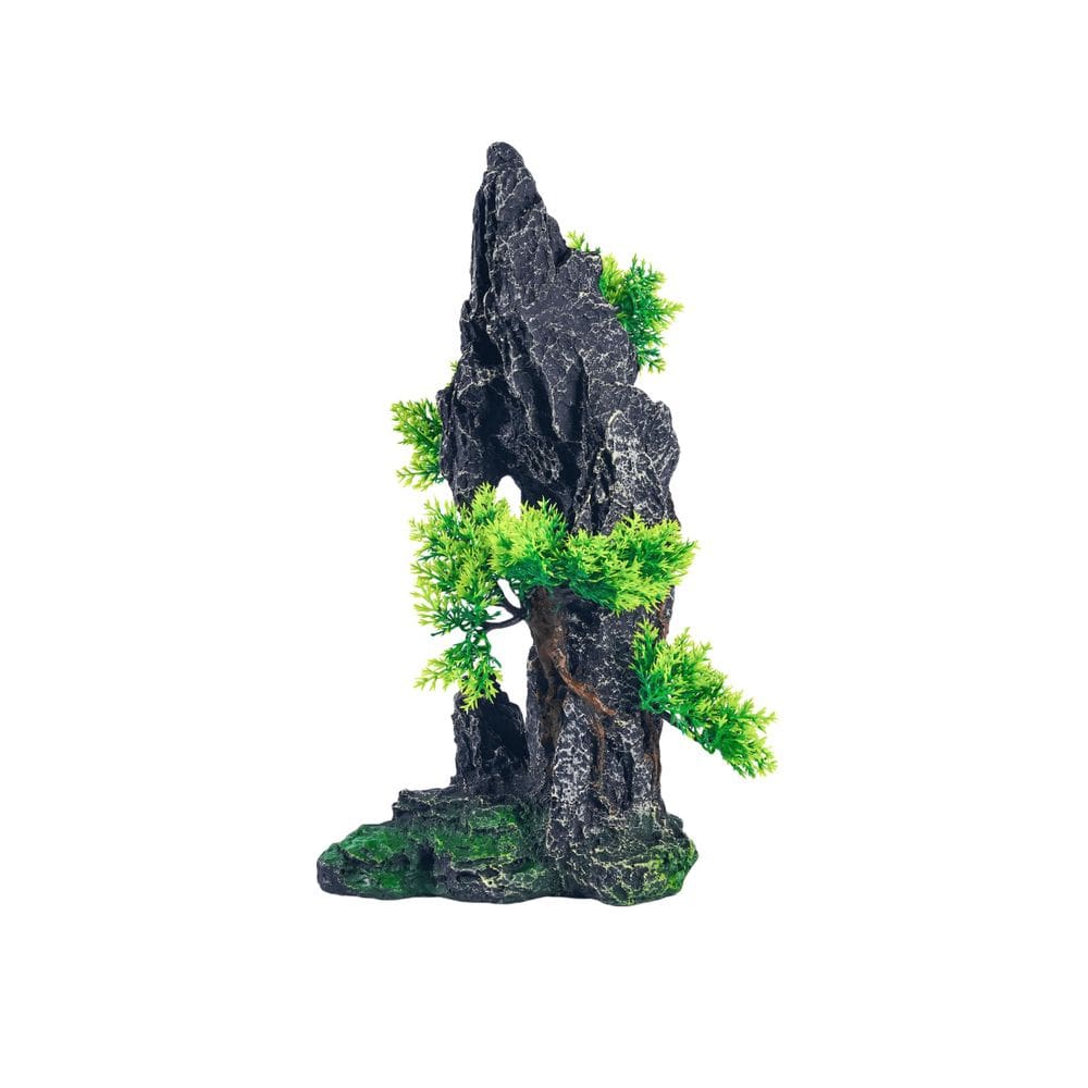 Decorações de aquário SiissaPeksid Mountain View com casa na árvore