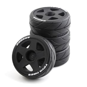 Conjunto de pneus e rodas 1/10 na estrada para o carro RC da HPI Ken Block