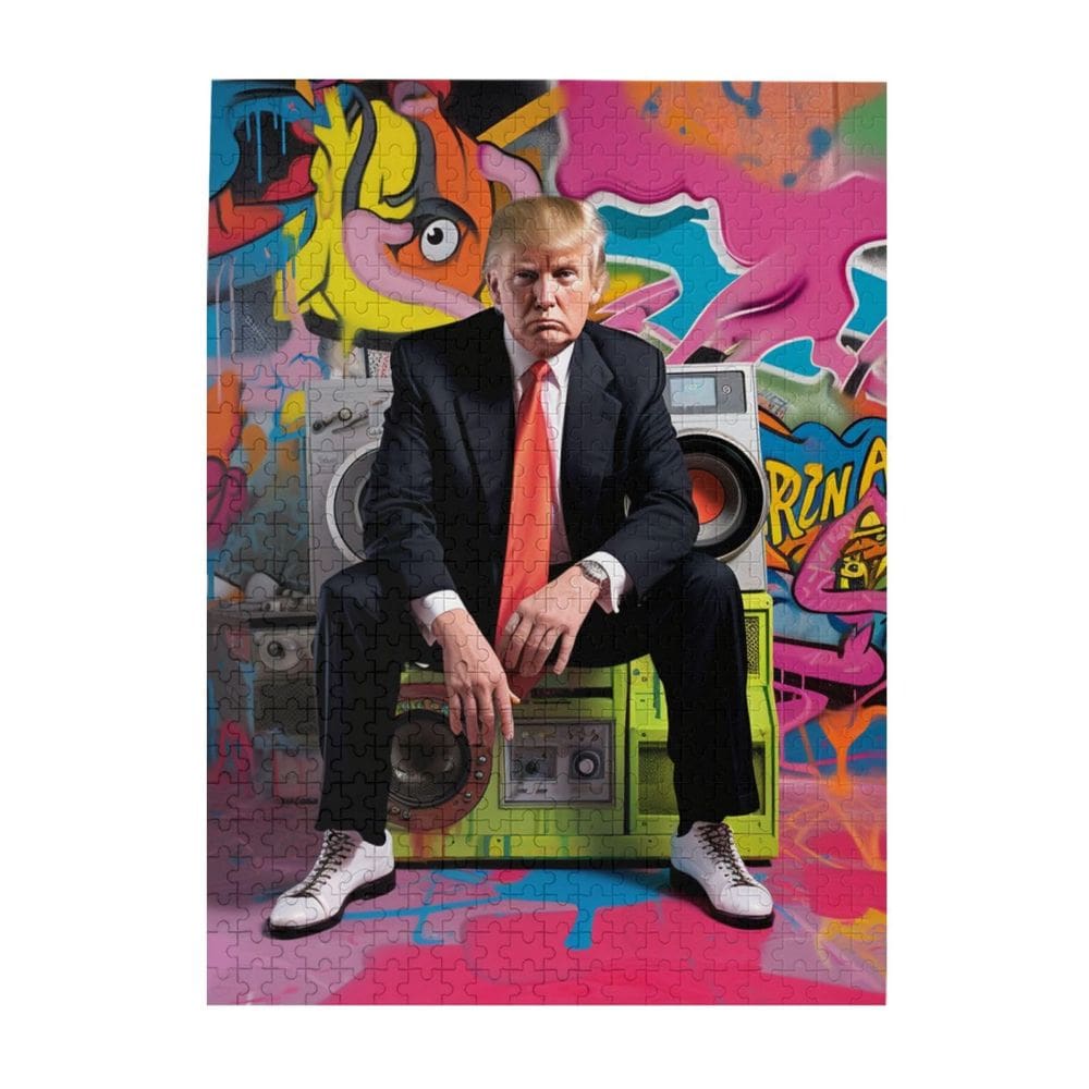 Quebra-cabeça Graffiti Trump 500 peças para adultos e crianças