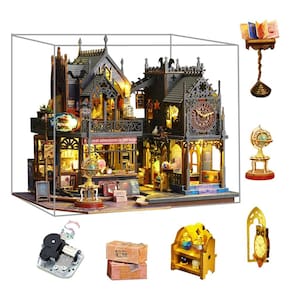Miniatura DIY Dollhouse Magic Shop Shangyiwan com móveis
