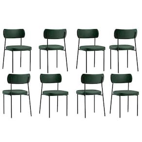 Kit com 8 Cadeira Mila Laminado Verde Musgo - FdECOR