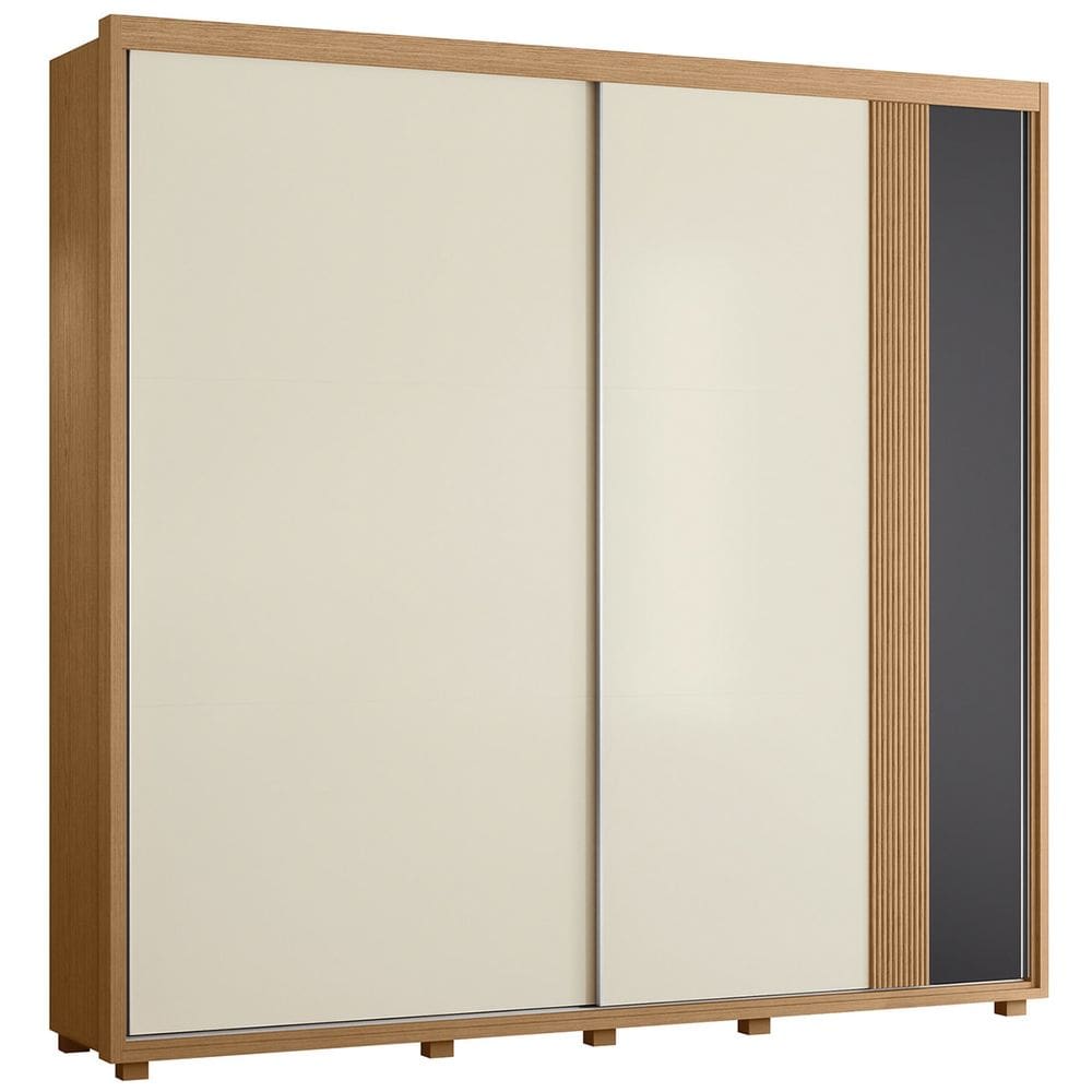 Guarda Roupa Casal 240cm 2 Portas Aline Flex A02 Off/Titanium - Mpozenato