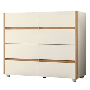 Cômoda Para Quarto 120cm Tampo Vidro Lynd A02 Off/Freijó - Mpozenato