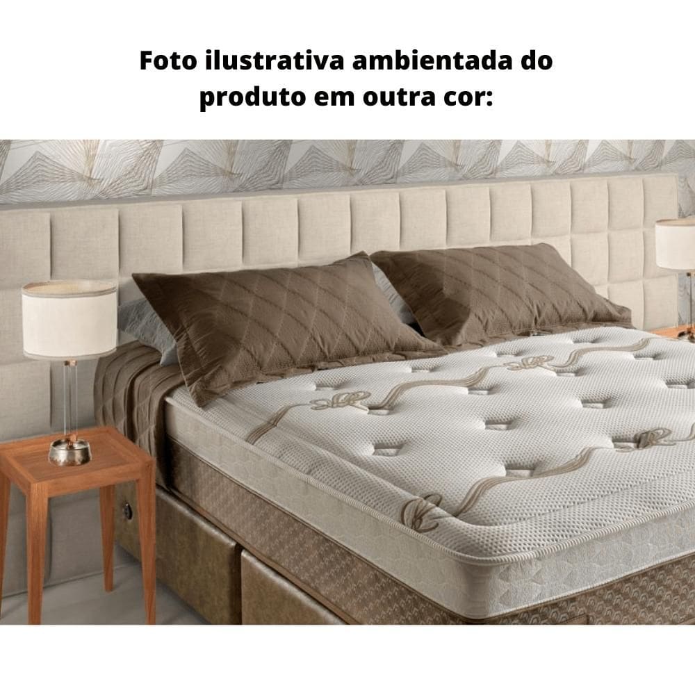 Cabeceira MH-2651 Herval Estofada King para Colchão 193 cm Linho Cinza C com 122 cm de Altura