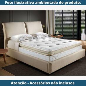 Cama sem Cabeceira MH-2696 Herval Estofado Casal para Colchão 138 cm em Linho Cinza C