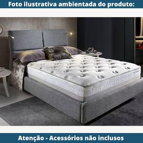Cama sem Cabeceira MH-2696 Herval Estofado Casal para Colchão 138 cm em Linho C