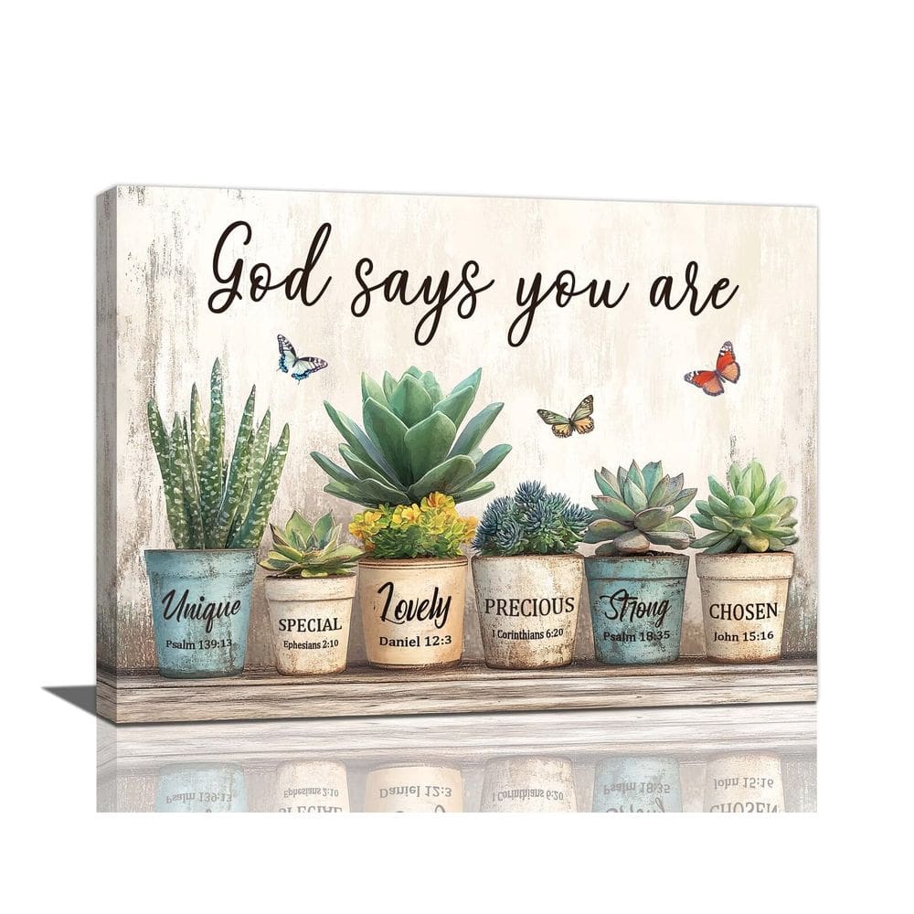 Pintura em tela Farmhouse Succulent Wall Art 40x30cm