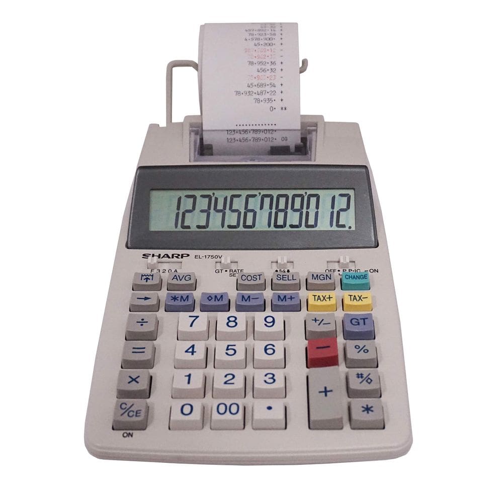 Calculadora de impressão Sharp El-1750V 12 dígitos Desktop