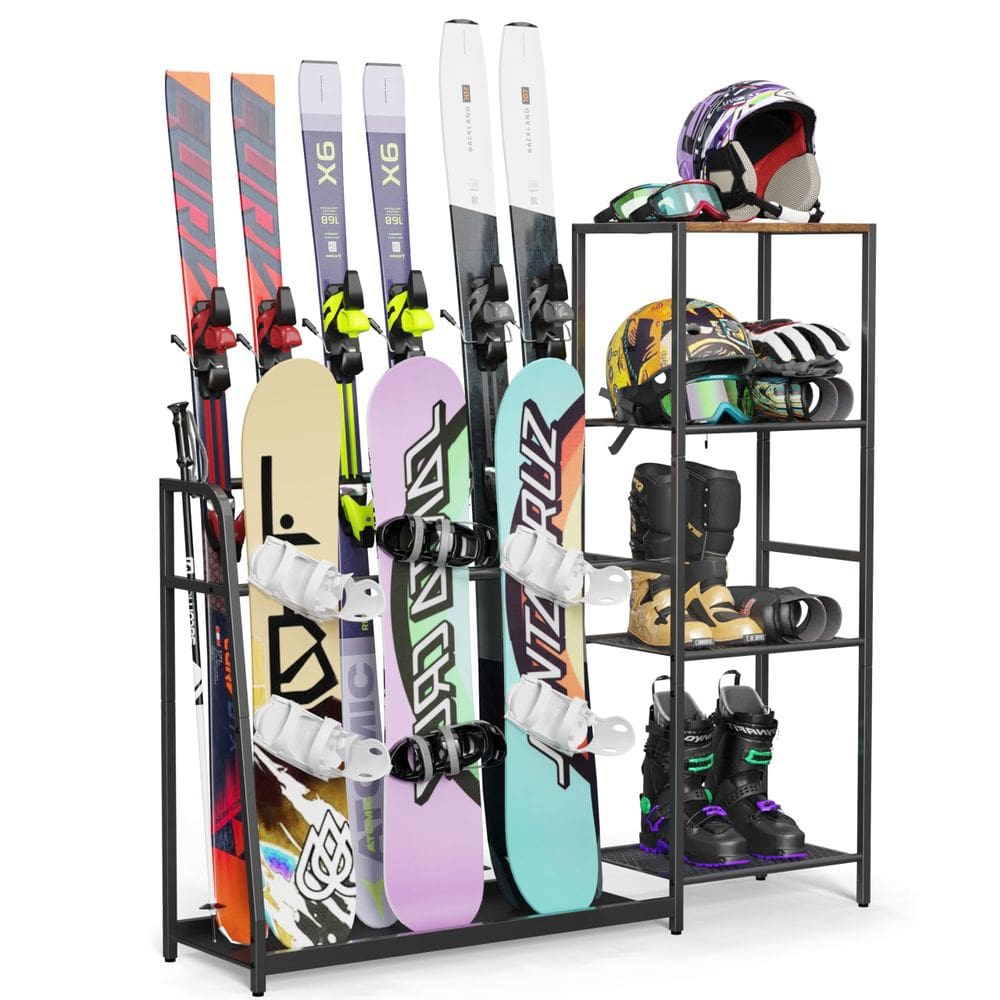 Rack de esqui independente para Garage Lurgno, 4 pares de esquis
