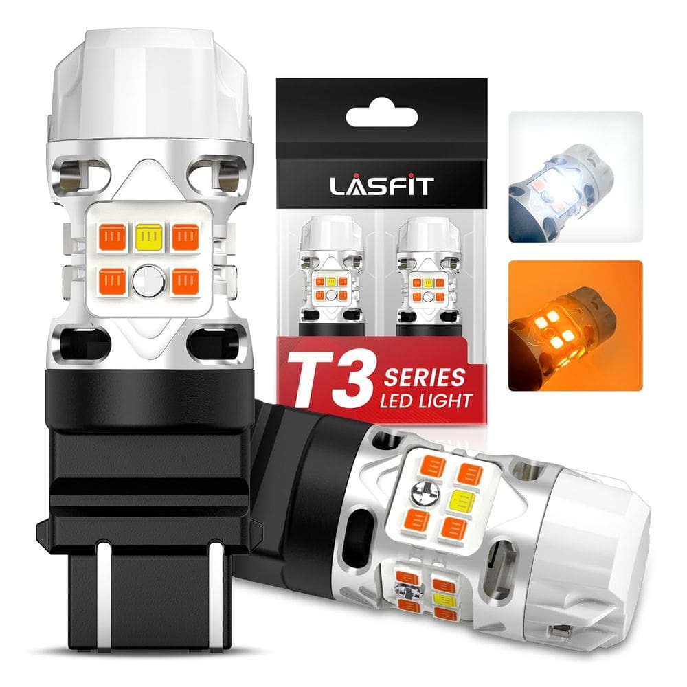 Lâmpada LED LASFIT 3157 Switchback T3 3057 4157 Sinal de direção frontal