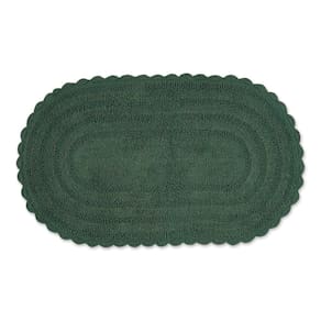 Tapete de banho DII Crochet Collection Reversível Grande Oval Verde