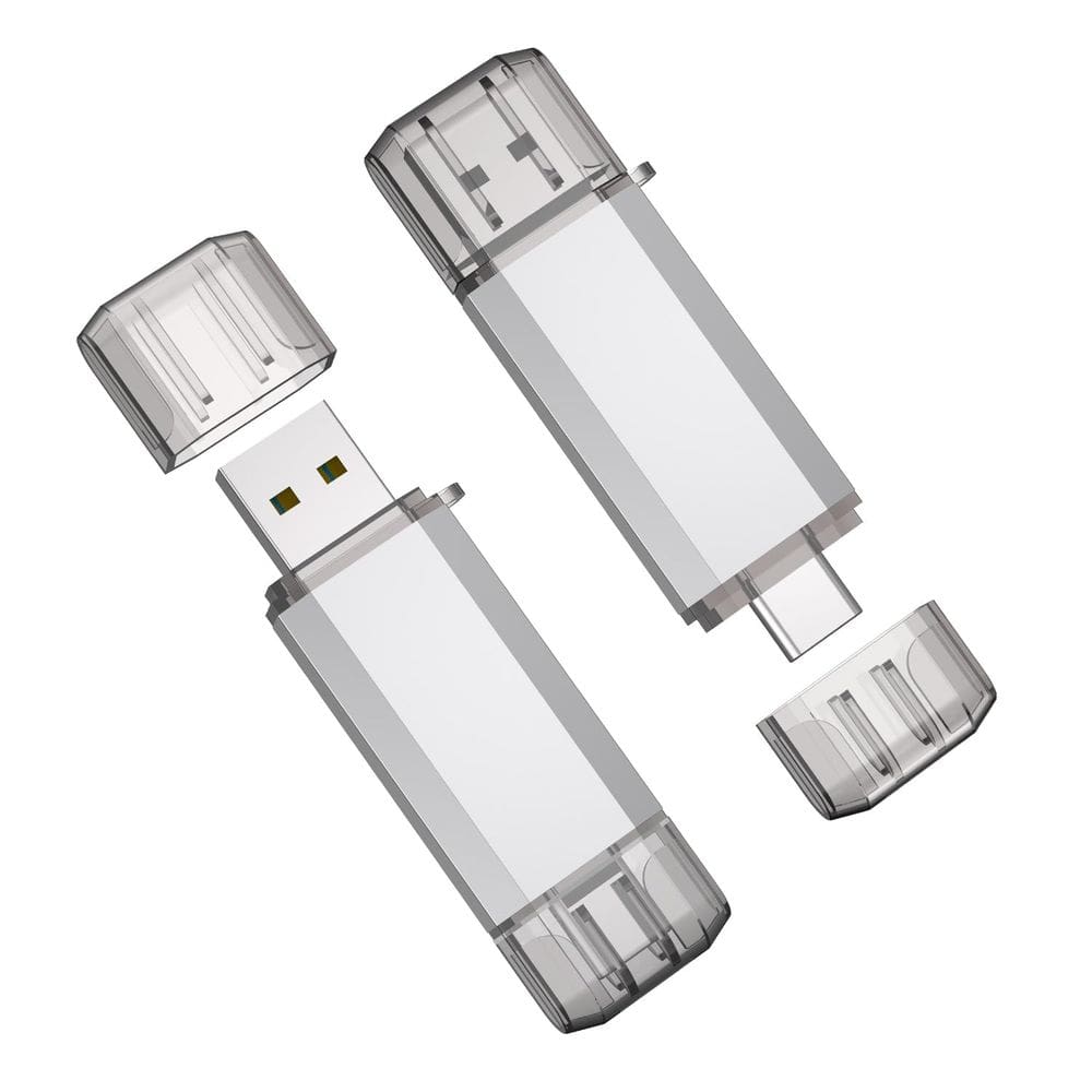 Unidade flash USB RAOYI 64GB USB 3.0 Type-C Dual OTG Silver x2