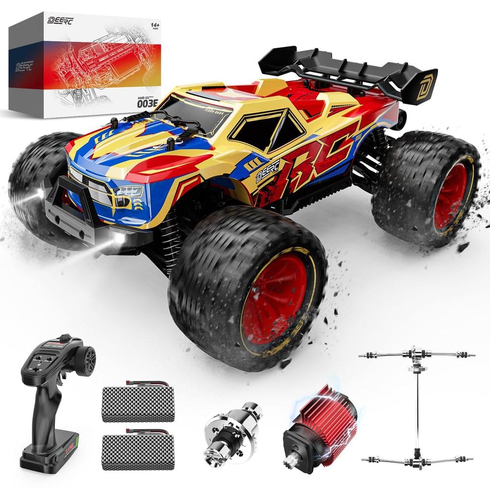 Carro RC DEERC 1/14 sem escova 50KM/H à prova d`água de alta velocidade