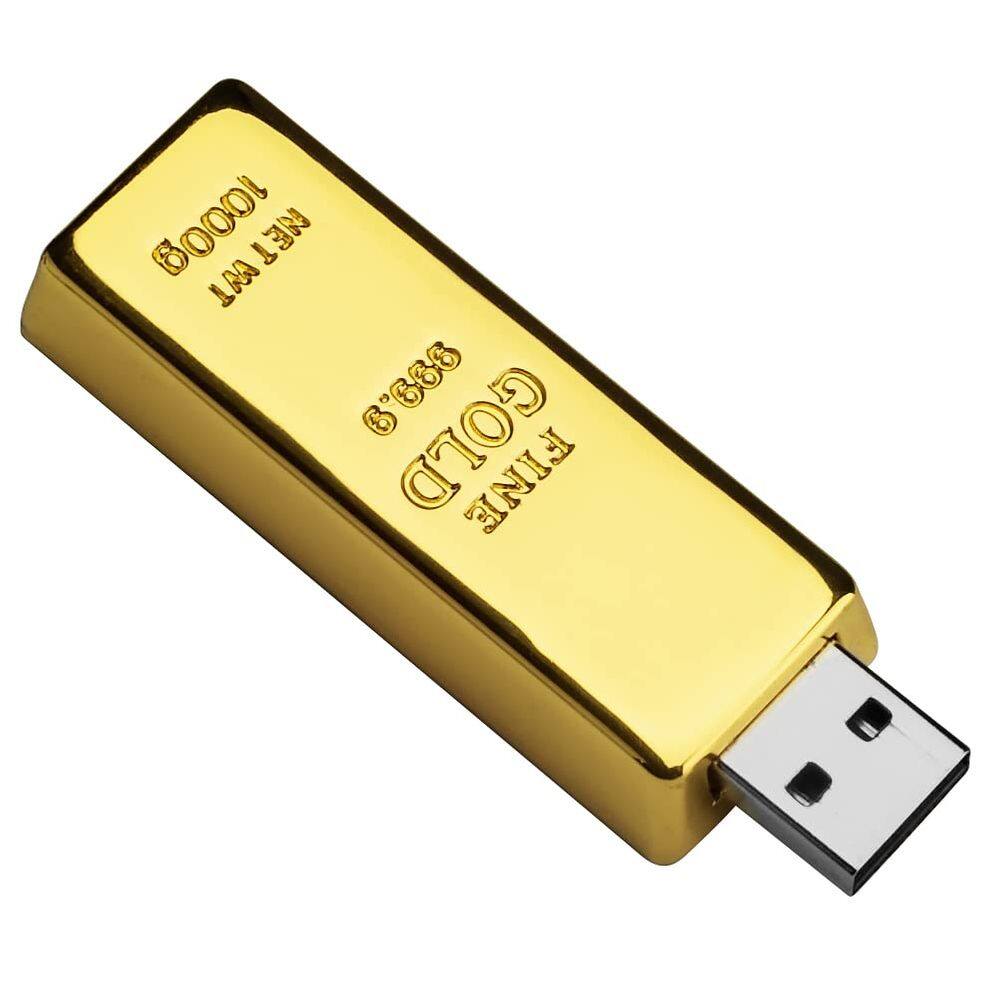 Unidade flash USB BORLTER CLAMP 32GB em forma de barra dourada