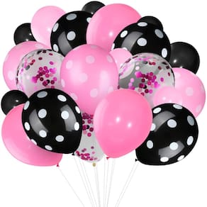 Balões de festa Skylety 75 peças, cor de mouse, com confete