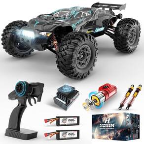Carro RC Hosim 1:10 sem escova 68 km/h 4WD todo-terreno impermeável