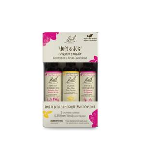 Kit de remédios florais Bach Hope & Joy Comfort Optimism 3x10ml