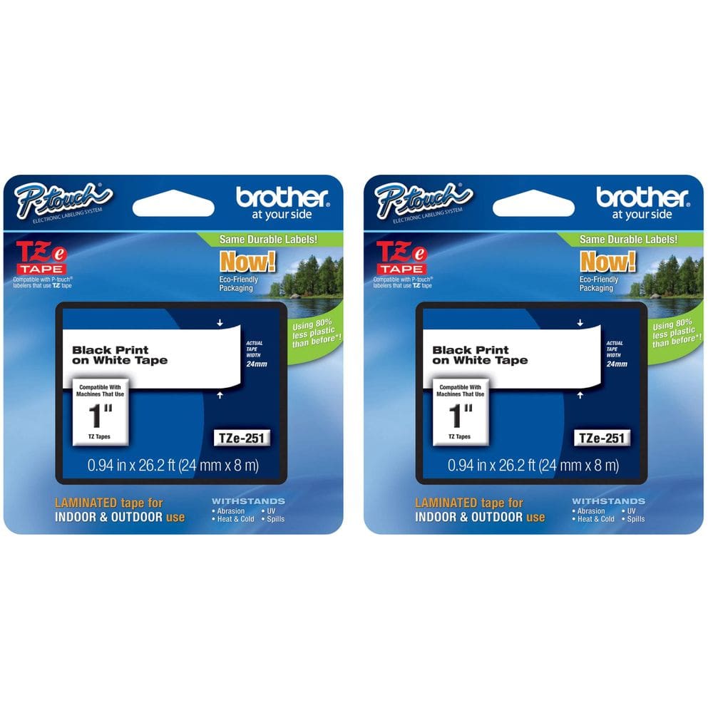 Fita laminada Brother Genuine P-Touch TZe-251, pacote com 2
