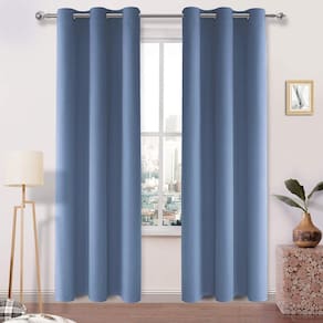 Cortinas Blackout DWCN Dusty Blue 38x84in para Windows x2