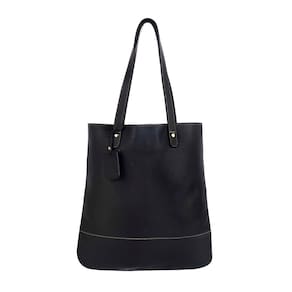 Bolsa Elegância Duradoura de Couro autêntico Flávia Cor Preta