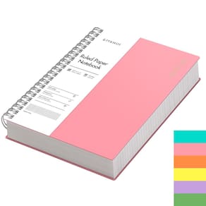 Caderno espiral EMSHOI A4 College Ruled Lined 300 páginas rosa