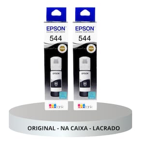 KIT 2 REFIL TINTA PARA EPSON T544 autêntico L3110 L3150 L3250 PRETO