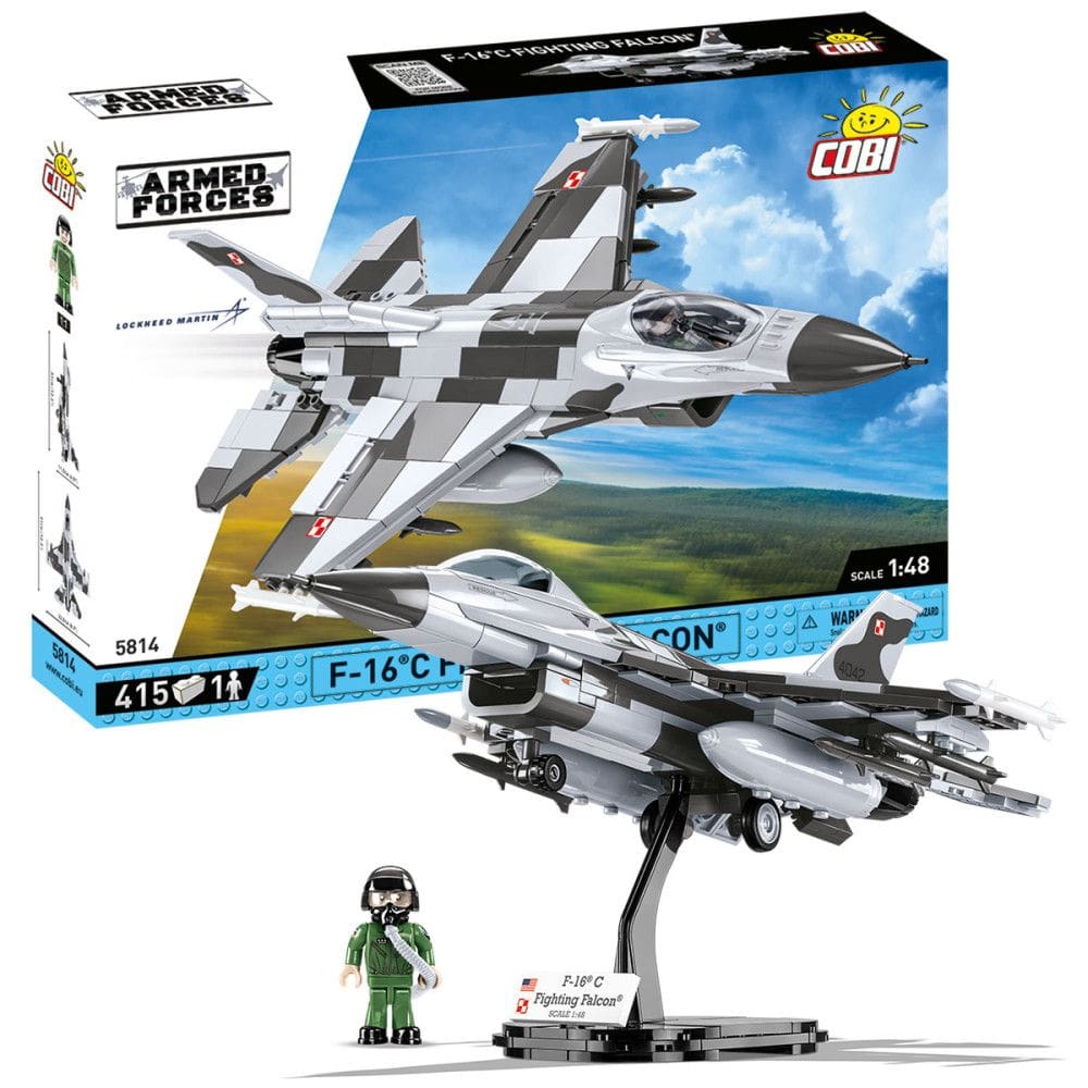 Cobi5814- Aviao Militar Americano Edicao Polones F-16C Fighting Falcon 415 Pcs