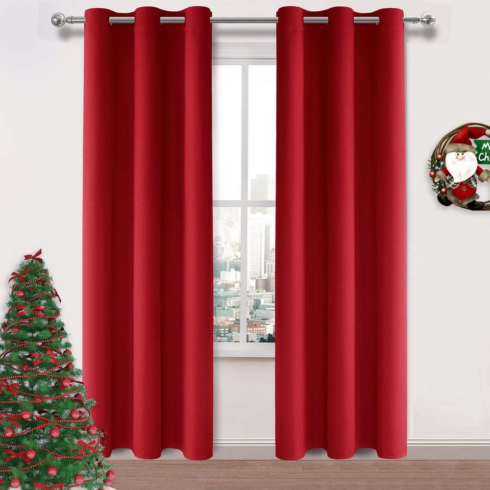 Cortinas Blackout DWCN Red 107 cm x 213 cm para sala de estar