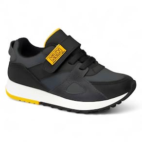 Tênis Infantil Menino Klin Walk Mini Cinza Preto Calce Fácil
