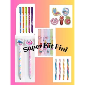 Kit Fini caneta gel marca texto com cheirinho borracha com cheirinho torcida material escolar fofo