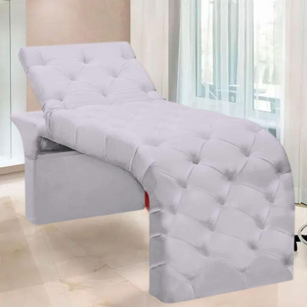 Maca Estofada Estética Cílios Regulável Spa Suede Eloísa Branco
