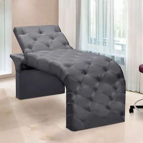 Maca Estofada Estética Cílios Regulável Spa Suede Eloísa Cinza